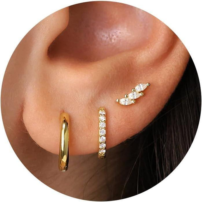 FREEKISS 3Pcs/Set Hoop Earring Stylish Women Stud Earrings and Pendant Earrings Set Hypoallergenic Women'S Accessories Girls Gifts for Fashion